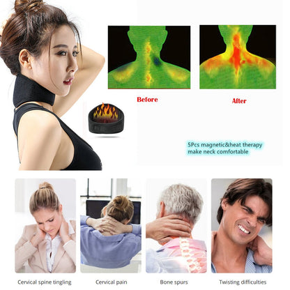 Massageador Térmico - Cinto De Proteção Para Vértebra Cervical, Suporte De Pescoço - Massageador Térmico - Terapia Magnética De Turmalina, Almofadas De Auto aquecimento Para Pescoço