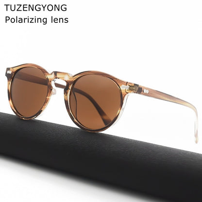Óculos De Sol Para Mulheres, Vintage Lente Polarizado Redonda - Marca Tuzengyong